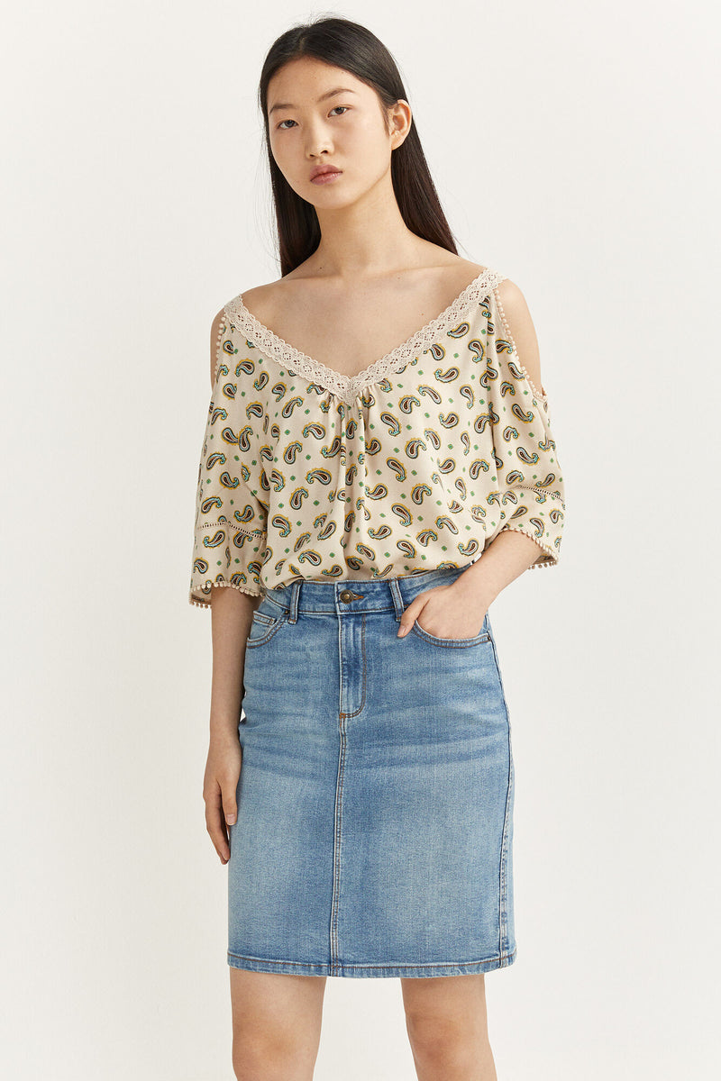 3/4 Length Sleeves Blouse