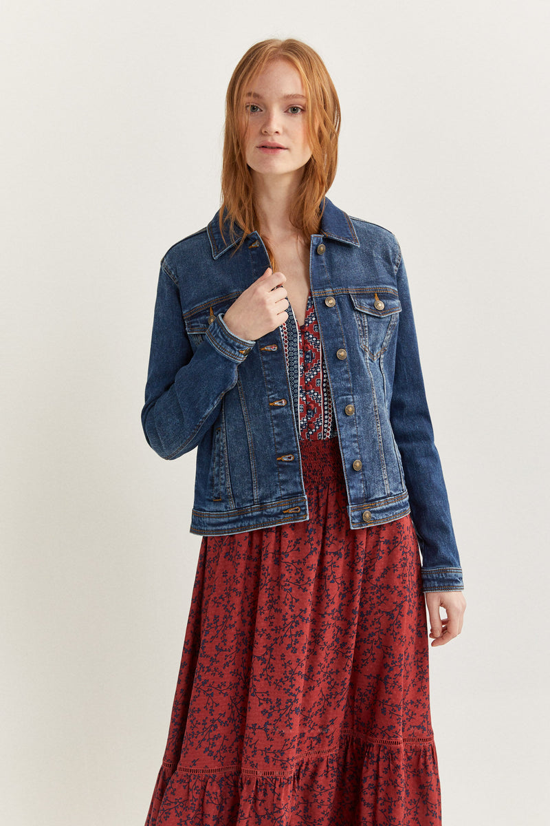 Side Pocketed Demim Jacket